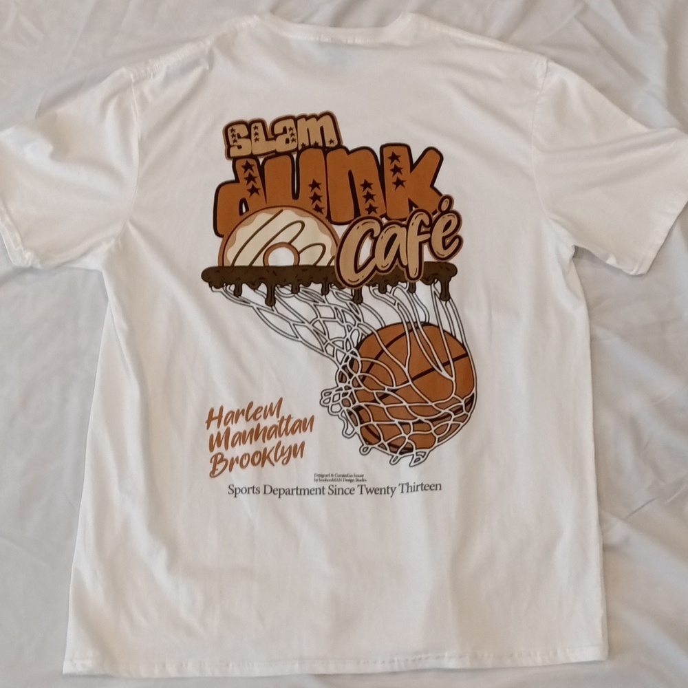 Boohoo man medium oversized slam dunk cafe white T-shirt and shorts set